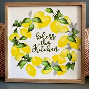 Lemon Wreath Kitchen Wall Art